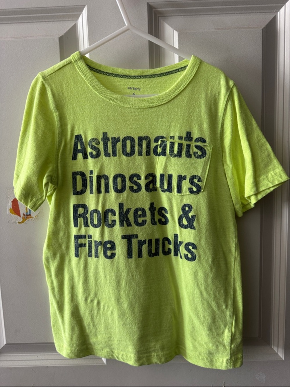 Carter's Neon Yellow Graphic Tee - Navy Blue Text
